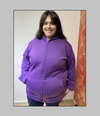 Campera de Algodón con Piel Interna, Capucha, Cierre y Bolsillos