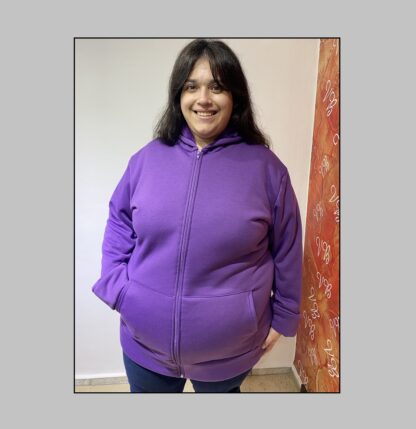 Campera de Algodón con Piel Interna, Capucha, Cierre y Bolsillos